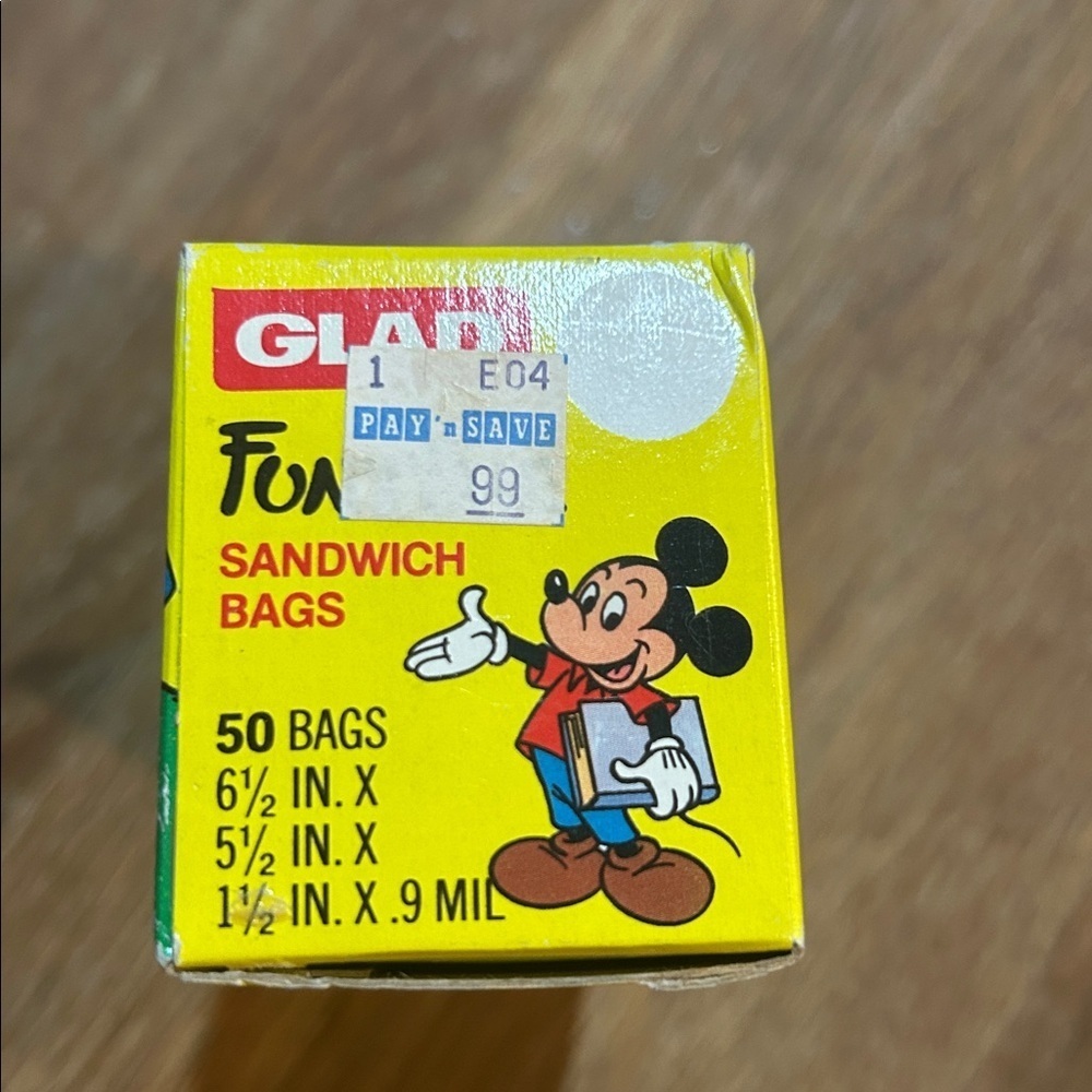Disney Funtime Glad Sandwich Pack Of 50 New Old Stock 80s - Picture 6 of 6